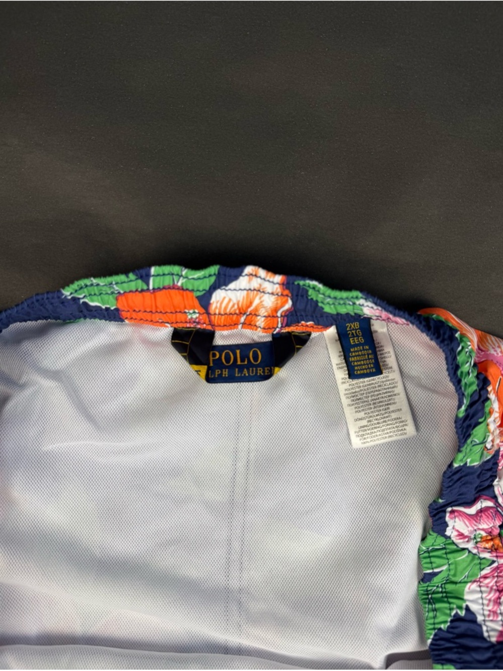 Polo Ralph Lauren floral-print swim shorts Orange & Pink Hibiscus 2XB 2TG - Picture 9 of 10